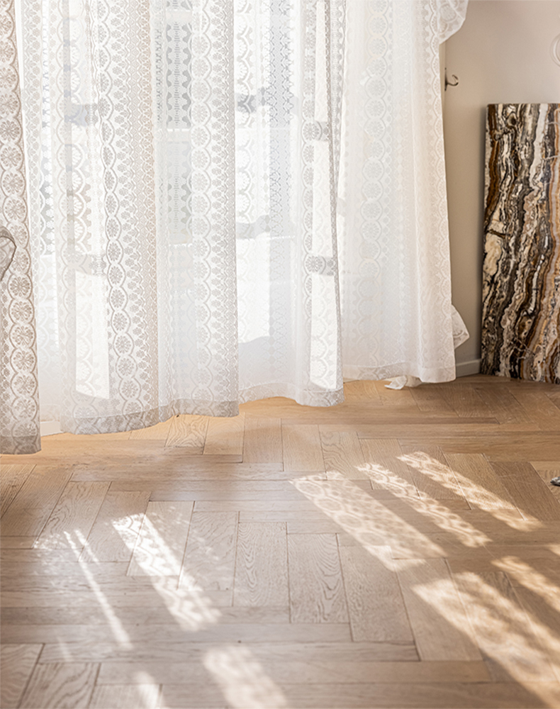 Beaded Lace Tulle Curtain Sheer 