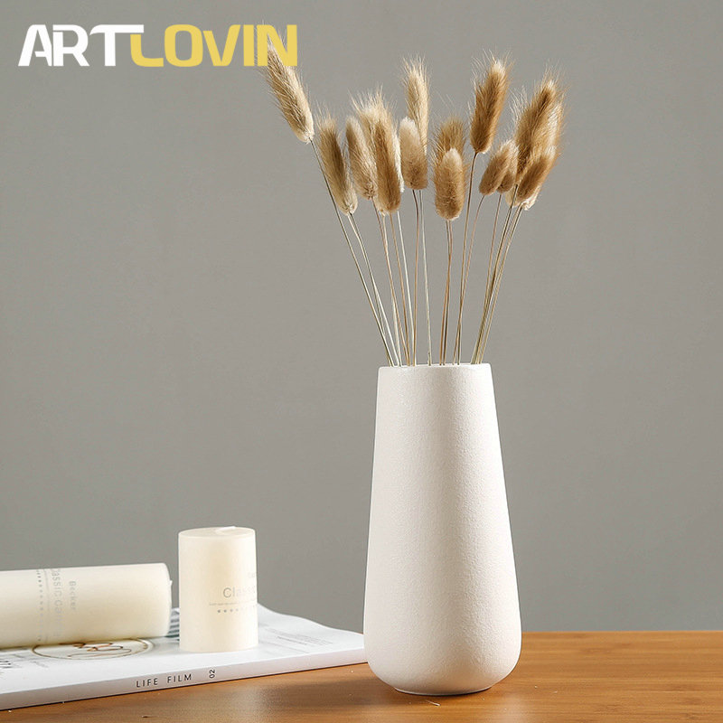Nordic Style Porcelain Vase Modern Ins Simple Ceramic Flower Vases Room Study Hallway Home Plant Pot Wedding Decor