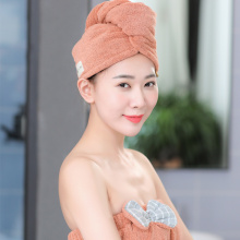 4 Colors Quick Drying Bamboo Fiber Hair Towel Women Bathing Microfiber Hair Turban Cap Head Wrap Towels Bathroom Accessories 1pc