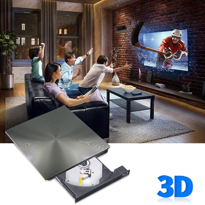 HOT-External 3D Blu Ray DVD Drive USB 3.0 BD CD DVD Burner Player Writer Reader for Mac OS Windows 7/8.1/10/Linxus,Laptop,PC