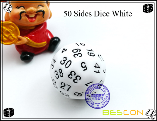 50 Sides Dice White