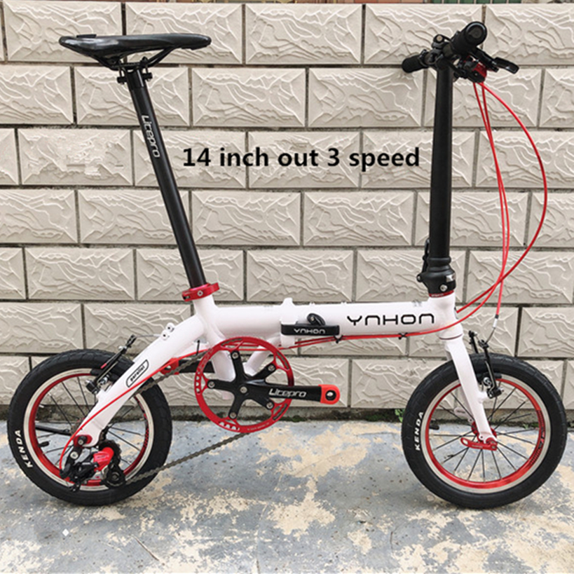 YNHON 14-Inch Single-Speed Outer Three-Speed 16-Inch Folding Bicycle Children Bike Mini Modified