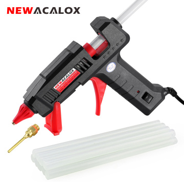 NEWACALOX EU/US 60W 100W DIY Hot Melt Glue Gun Industrial Copper Nozzle Gluegun 10pc 11mm Glue Gun Sticks Arts DIY Repair Tool