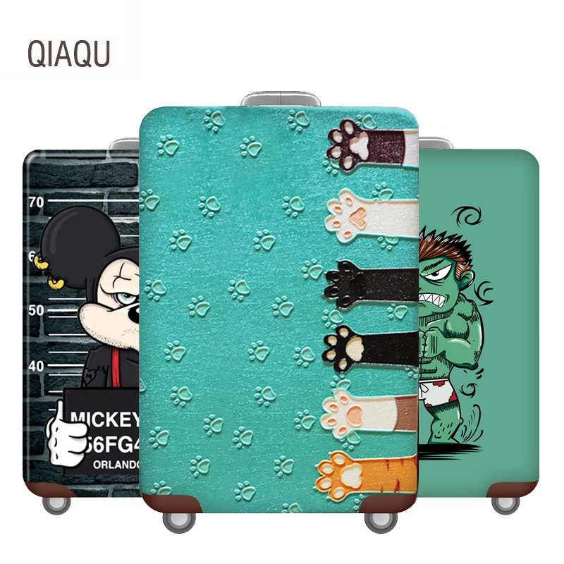 QIAQU New Thicker Luggage Cover Apply 18-32 Inch Suitcase Protective Covers Travel Accessories Baggage Elastic Dust Case Cover