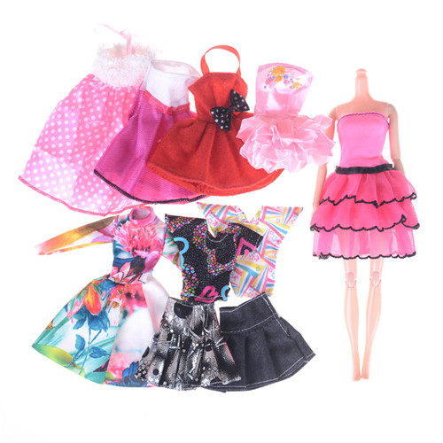 8 Pcs/lot Best Sellers Fashion Doll Clothing Sets Clothes Casual Party Dress Suits For Doll Best Gift Baby Toy