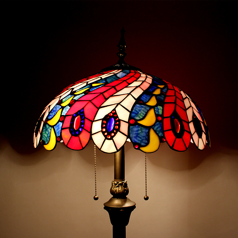 Tiffany European Baroque garden color glass floor lamp dining room bedroom decoration lamp