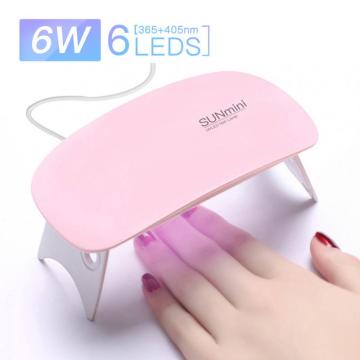6W Mini Nail Lamp Pink White Nail Dryer Machine UV LED Light Portable Micro USB Home Use Drying Lamp For Gel Varnish Nail Tools