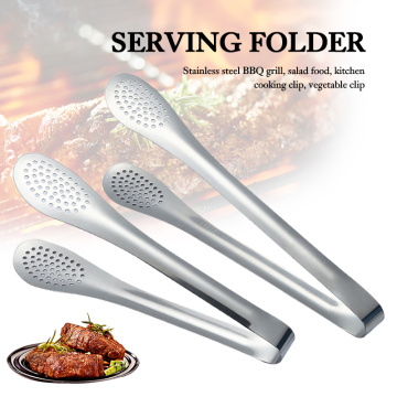 Kitchen Dining Bar Tools Stainless Steel Kitchen Tongs BBQ Steak Clip Salad Bread Cooking Serving Tongs Restaurant Food Folder