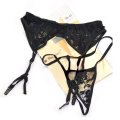Sexy Lingerie Women's Lace Garter Belt / Stocking Suspender with G-string Thongs