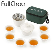 FullChea Set Chinese Travel Kung Fu Tea Set Ceramic Portable Teacup Porcelain Service Gaiwan Tea Cups Mug of Tea Ceremony Teapot