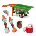 7 Pcs Outdoor Wheelbarrow Beach Toys for Kids Summer Sand Toys for Building Sand Castles Molds