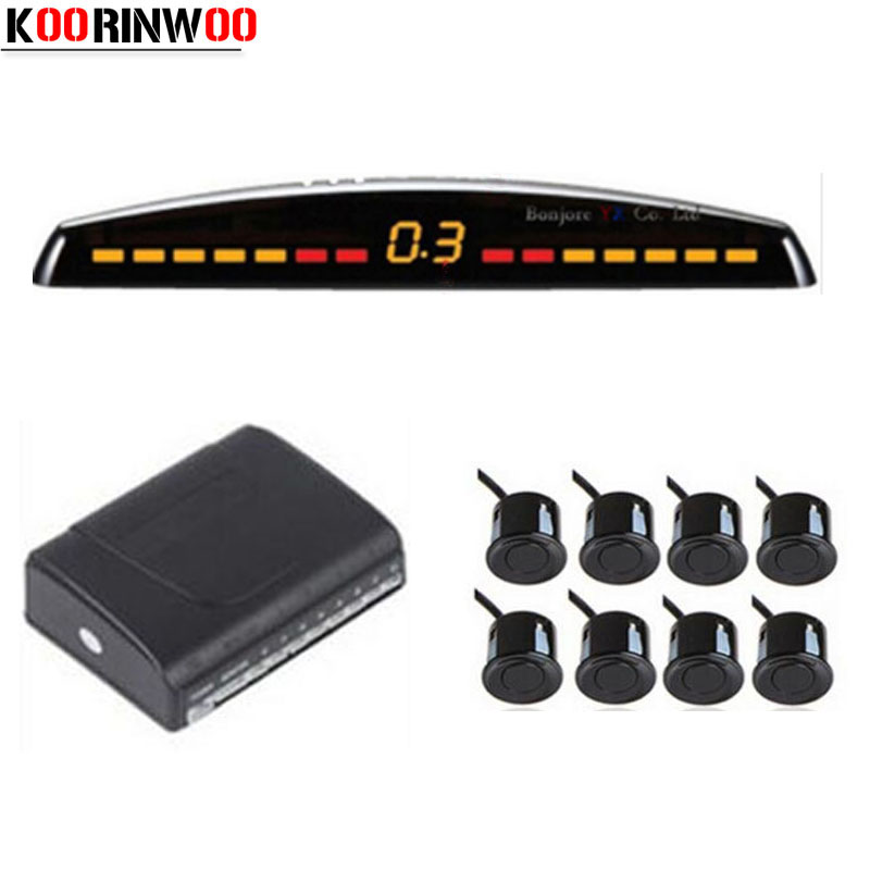 Koorinwoo LED Display Parktronic Car Parking Sensors 8 Radars BEEP Alarm Parking Probe Car-detector For Car Parking parkmaster