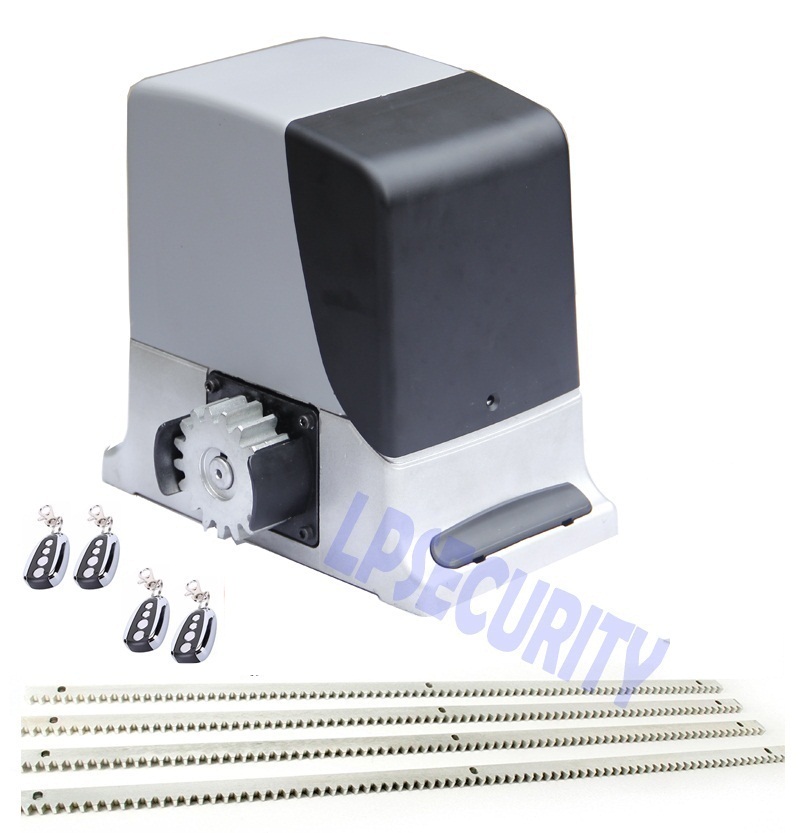 LPSECURITY 230V/120V complete kit GSM electrical automatic sliding gate motor operator 600kg with 4m 5m racks