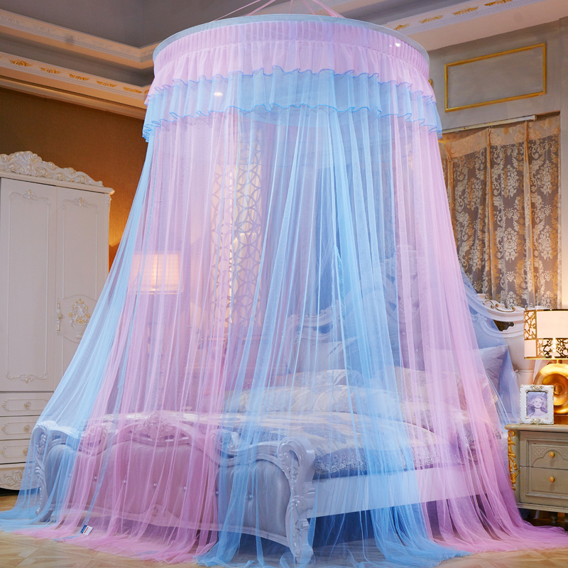 Colorful Hanging Mosquito Net Summer Hung Dome Tent Mesh For Princess Bed Round Home Textile Bed Canopy Bed Curtain moustiquaire