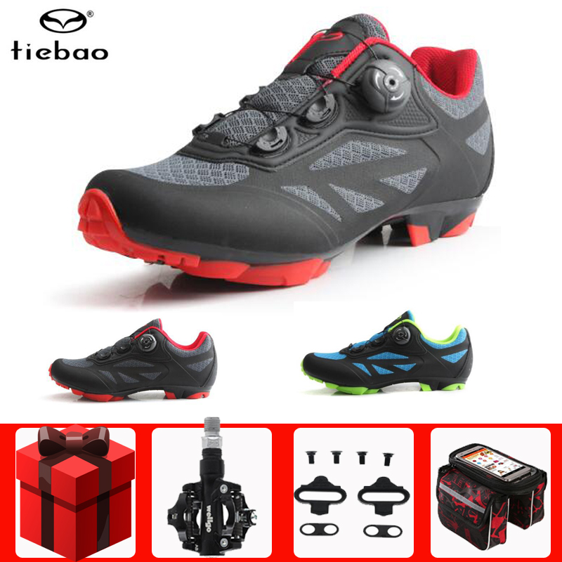 Tiebao Cycling Shoes sapatilha ciclismo mtb add pedals set men sneakers Bicycle Self-Locking Triathlon mountain Bike Shoes