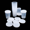 10Pcs 50ml Medicine Measuring Measure Cups With White Lids Cap Clear Container Liquid Measure Beaker Container