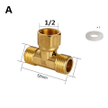 Brass Pipe fitting Male Female Thread 1/8" 1/4" 3/8" 1/2" BSP Tee Type copper Fittings water oil gas adapter