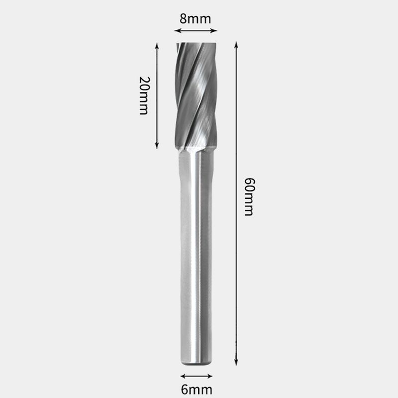 A6-16mm Cylinder Roughing Mills Metal Aluminum Wood Carving Knife Slab Milling Cutter Router Bit Set Woodworking Tools