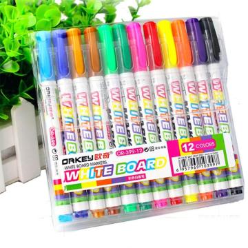 12Pcs New 12 Colors White Board Maker Pen Whiteboard Marker Liquid Chalk Erasable Glass Ceramics Maker Pen Office School Supply