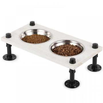 Elevated Dog Bowl Stand with Stainless Steel Bowls