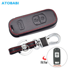 Real Leather Car Key Case For Mazda 3 CX3 CX5 CX7 CX9 Speed 3 Smart Remote Control Fob Protector Cover Keychain Bag Accessories