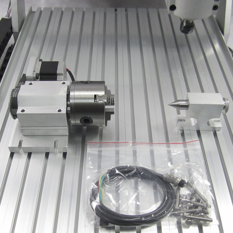 1.5KW 2.2KW 4 Axis CNC Router 6090 USB CNC Metal Milling Engraving Machine Water Tank MACH3 Handwheel Controller
