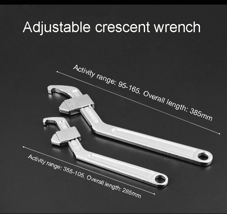 Side hole hook Hook Wrench Adjustable Wrench Square Pin Head Universal Round nut Wrench 35-165mm Spanner Hand Tool Multi Tools