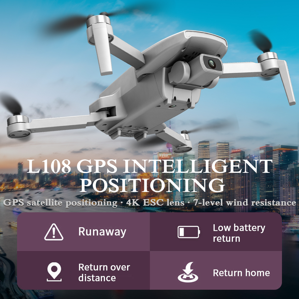 L108 Gps Drone With HD 4K Camera Professional 1000m Image Transmission Brushless Motor RC Foldable Quadcopter Kid Gift