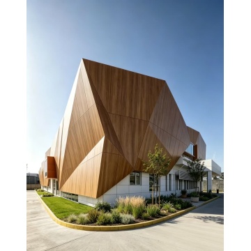 Rendering of Wood Grain Aluminum Panel Curtain Wall