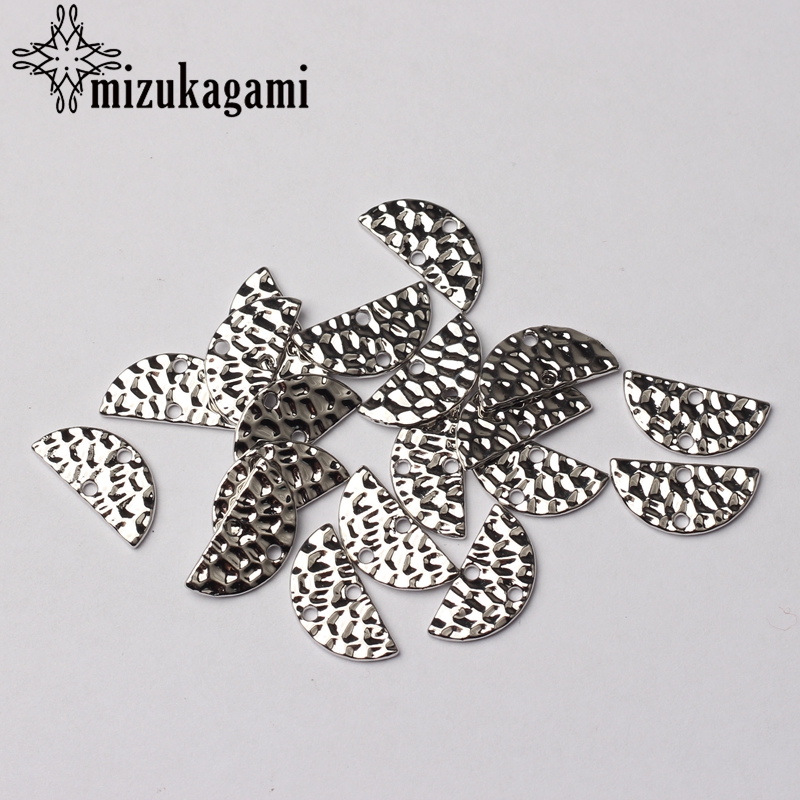 Zinc Alloy Retro Half Round Connectors Charms 15*7MM 20pcs/lot For DIY Necklace Earrings Connectors Accessories