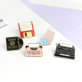 Personality Office Tools Brooch Shiny USB Memory Network Disk Music Record Fax Machine Printer Enamel Pin Coat Cap Badge Gifts