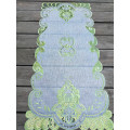 Luxury green sequin Embroidery bed Table Runner flag cloth cover Lace tablecloth set mat kitchen Wedding Christmas decor