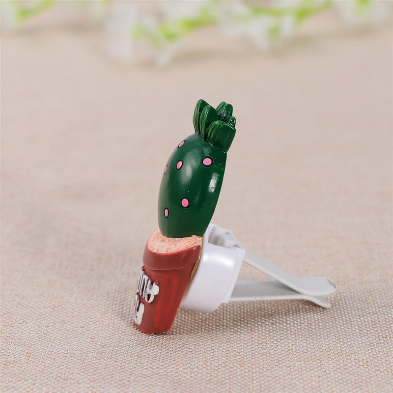 1pc Cute Car Air Freshener Cactus Solid Balm Fragrance Car Air Conditioning Vent Perfume Clip Auto Decoration Ornament