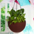 1Pcs Hanging Planters Flower Pot Basket Plastic Vase Garden Nursery Imitation Rattan Plaited Weaving Hanger Home Decor Basket