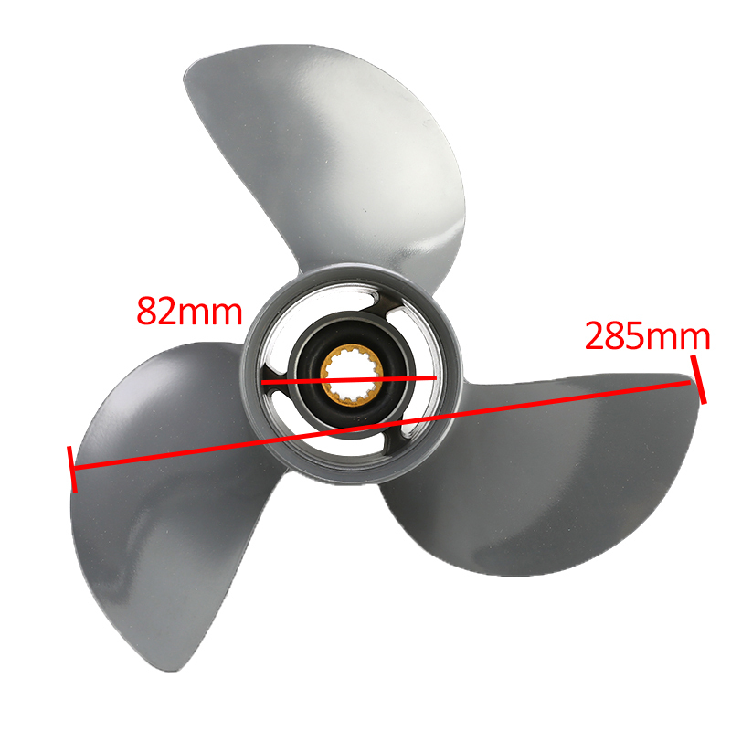 3 Blades Outboard Boat Propeller Motors Marine Propeller Aluminum Alloy 11 1/4x13 For Honda 35-60HP 58130-ZV5-012AH Gray