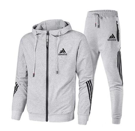 2020 men's two-piece striped sportswear, men's Hoodie, outdoor sports pants sports suit, spring and autumn brand fashion sports
