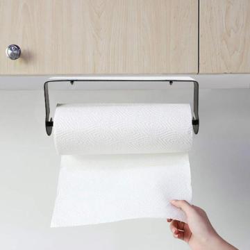 Adhesive Kitchen Roll Paper Towel Holder No Punching Removable Stainless Steel Bathroom Tissue Shelf Cabinet Door Hook
