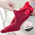 2021 Baby Summer Clothing New Kids Toddlers Girls Big Bow Knee High Long Soft Cotton Lace Baby Socks Bowknot 100% Cotton Socks