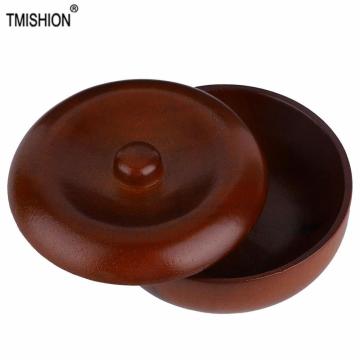 Portable Rubber Wood Shaving Soap Cream Brush Bowl Men Foaming Shaving Bowl with Cover Beard Care Face Cleaning