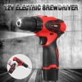 2 Battery 12V Electric Screwdriver Screw Driver Tools Kit Two Speed Adjustable Power Drills Screwdriver