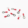 DIANQI RV1.25-6 Red 22-16 AWG 0.5-1.5mm2 Insulated Ring Terminal Connector Cable Wire Connector 100PCS/Pack RV1-6 RV