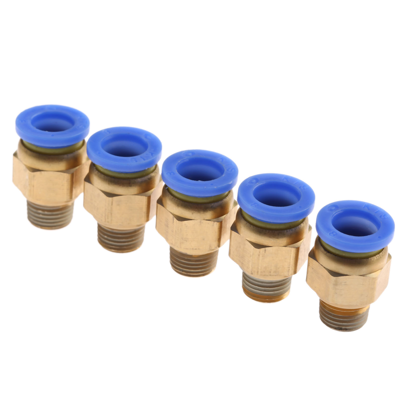 5Pcs Brass 8mm Pneumatic Connector Male Straight One-touch Pneumatic Fitting For Hoses PC8-01 Air Quick Connector