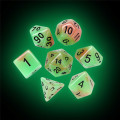 New 7pcs Universe Luminous Dice Multi Side Acrylic Dice Game Dices Luminous Polyhedral Dice set Game gift #3m11