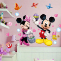 3D Cartoon Mickey Minnie Wall Stickers For Kids Room Bedroom Wall Decoration Princess Room Sticker