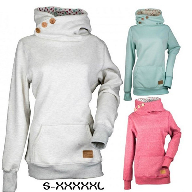 Women Hoodies Hooded Sweatshirts Long Sleeve Pullover Pocket Solid Casual Hoodie Autumn Winter Windproof Warm Tops Oversize 5XL