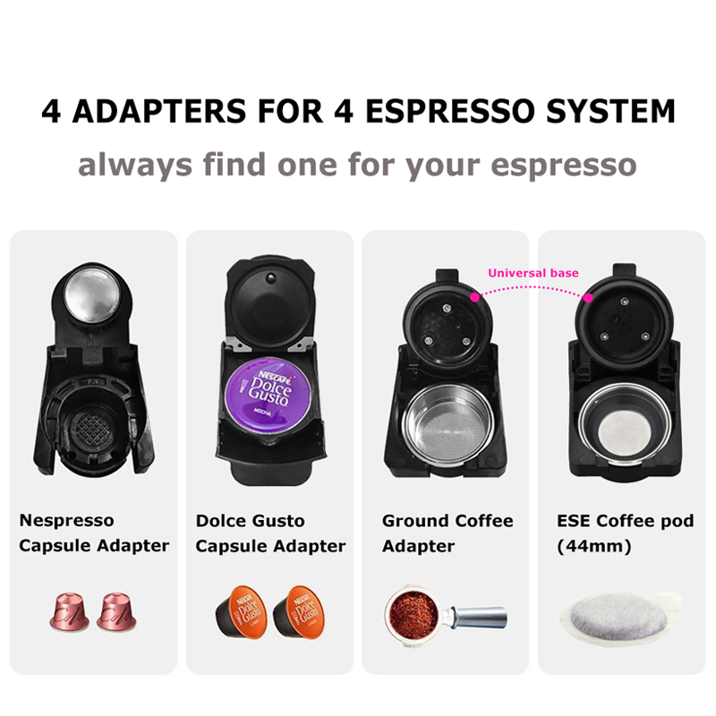 HiBREW 19Bar 4in1 Multiple Capsule Expresso Coffee Machine DolceGusto Milk Capsule Nespresso ESEpod Ground Coffee CompatibleH2