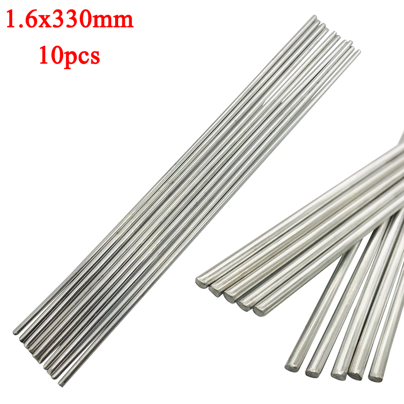Welding Rods 10Pcs 1.6x330mm Aluminum Alloy Silver Welding Brazing Wire Solder TIG Filler Rod