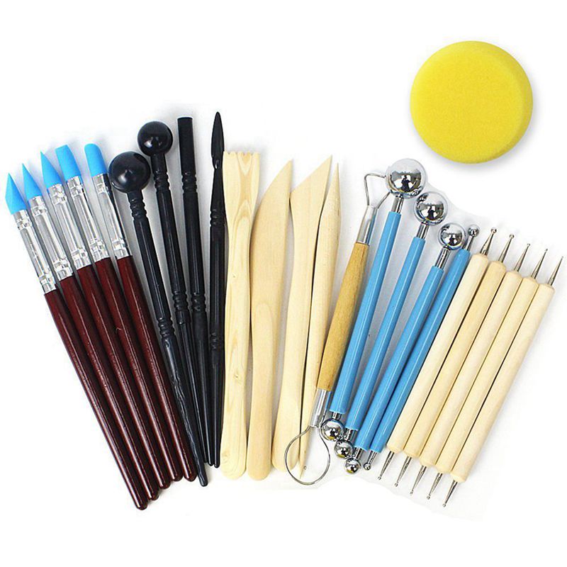 24pcs Ball Stylus Dotting Tools, Clay Pottery Modeling Set Carving Tools Rock Painting Kit for Sculpture Pottery