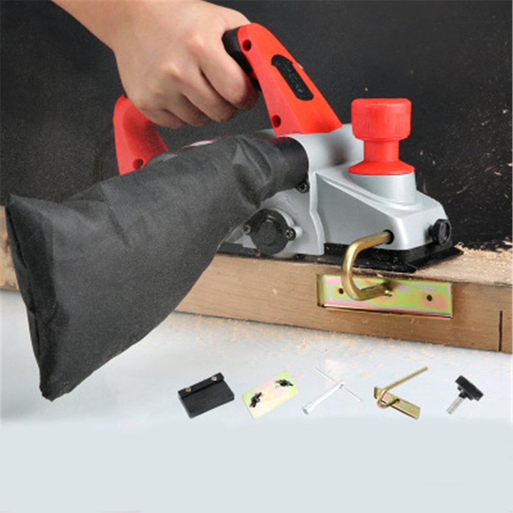 220V 1800W Electric Planer Powerful Wooden Handheld Copper Wire Portable Desktop Planer Woodworking Tool Planer W/ Dust bag