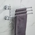 Bathroom Movable Towel Holder Crystal Gold Bath Towel Rack 4 Layer Chrome Towel Bar Bathroom Hardware EL7024DH